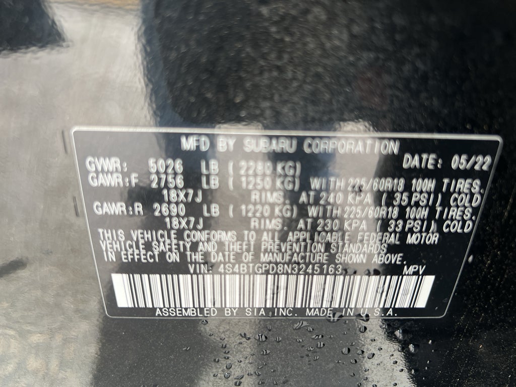 2022 Subaru Outback Touring XT