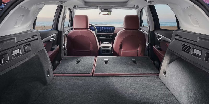 Interior of Buick Envision with rear seats folded down