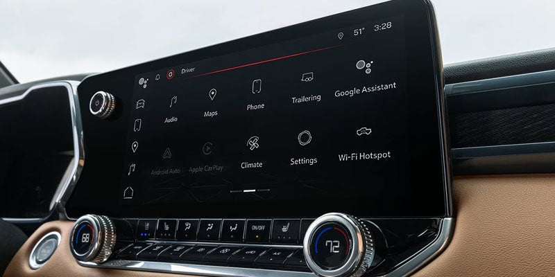 Infotainment screen in a 2026 GMC Canyon.