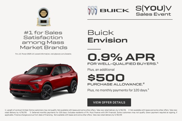 0.9% APR
FOR WELL-QUALIFIED BUYERS.1

Plus, $500 PURCHASE ALLOWANCE.2

Plus, no monthly payments ...