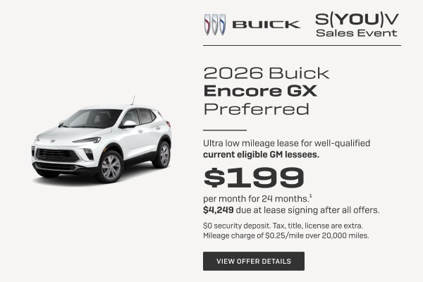 Ultra low mileage lease for well-qualified current eligible GM lessees.

$199 per month for 24 mo...