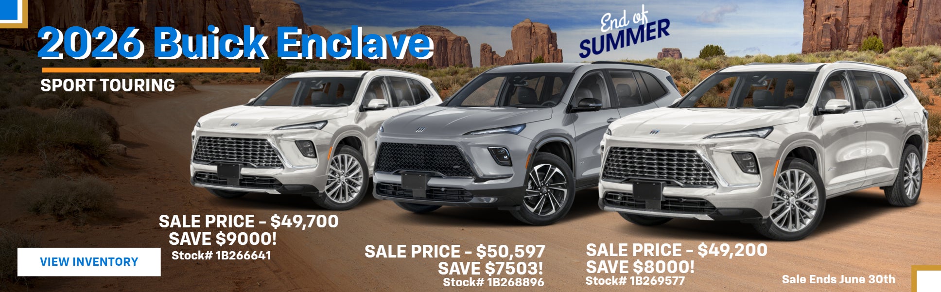 Sale Banner for 3 2026 Buick Enclave St's