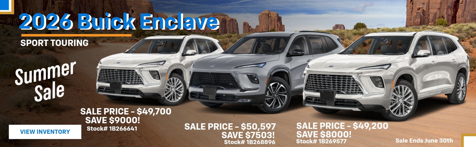 Sale Banner for 3 2026 Buick Enclave St's