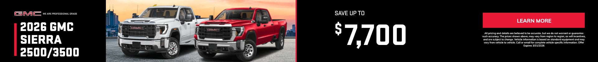 2026 GMC 2500 and 3500